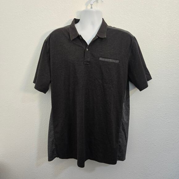 Eddie Bauer Men's Travex Black & Gray Polo Shirt w/ Front Pocket Size XL TALL - Picture 1 of 7